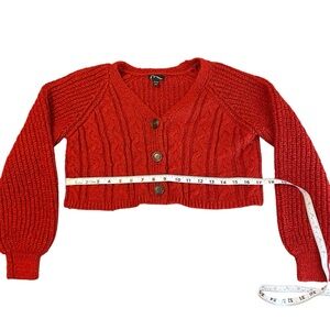 Girls cropped red knit sweater - size XL (14/16) - Art Class brand - C43